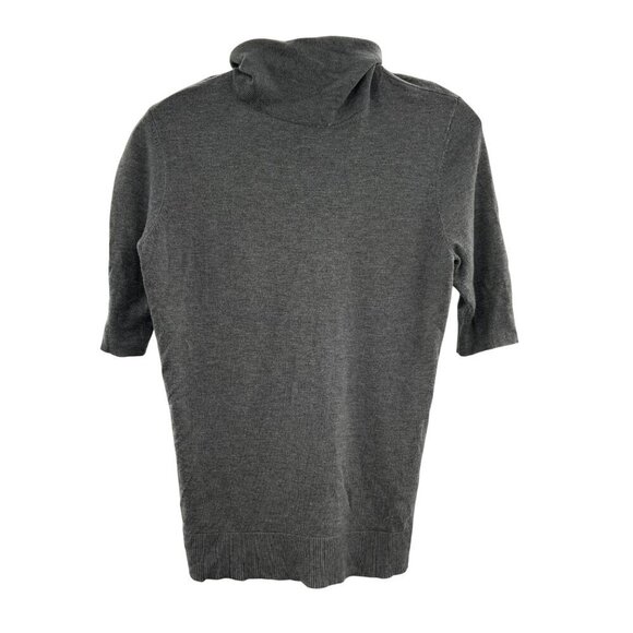 Liz Claiborne Women's Mock Neck Short Sleeve Sweater Gray Size Medium - Picture 1 of 8